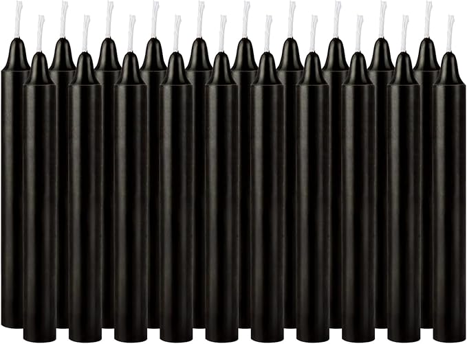 Unscented Black Spell Chime Candle-4 Inch Tall Taper Candles-20 Pcs Chime Candles, Mini Smokeless Candles for Rituals, Prayer,Dinners, Parties, Ceremonies, Shabbat