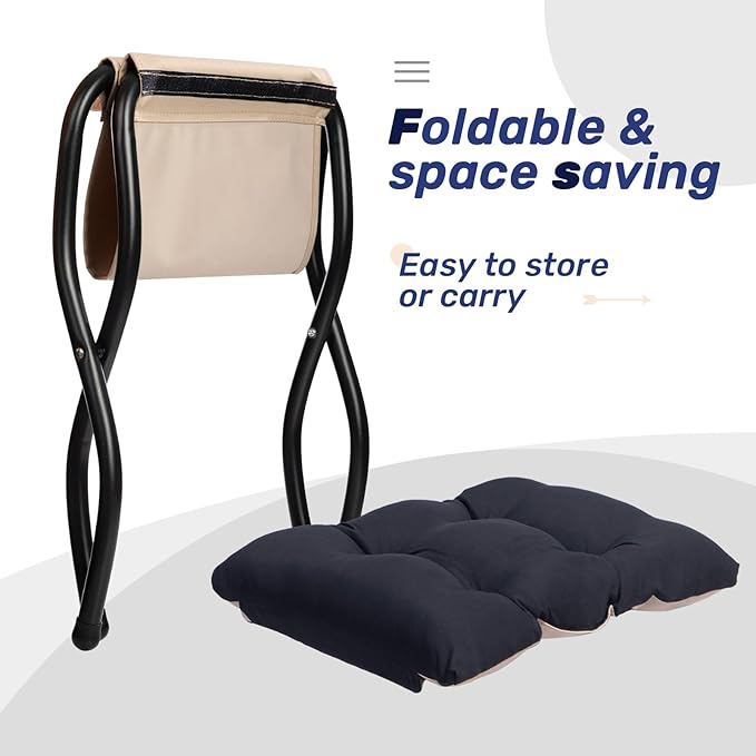 HollyHOME Fabric Lazy Chair with Foldable Ottoman, Accent Comfy Lounge Arm Chair and Folding Footrest Stool Set, Leisure Sofa Reading Chair and Footstool for Living Room, Bedroom, Dorm, Matte Black