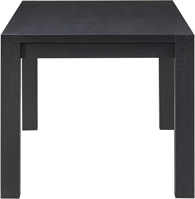 NTC Block 71 Inch Modern Farmhouse Dining Table, Rectangular Dinner Table for Dining Room, Living Room Furniture, Effortless Assembly, Burnt Black