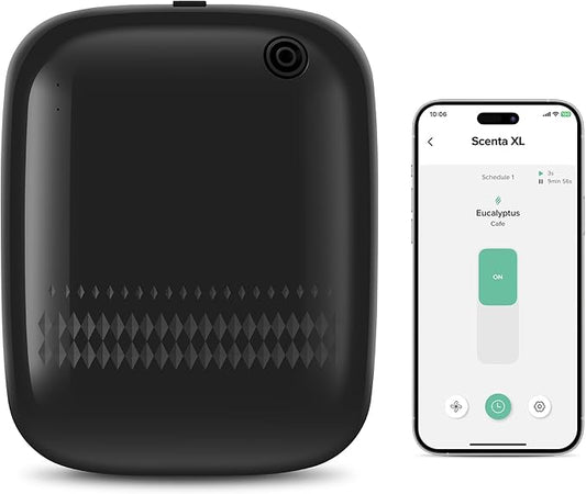 Airversa Smart Scent Air Machine with 400mL Capacity Up to 2000 sq.ft. Waterless Essential Oil Diffuser for Home and Commercial Use, Aromatherapy Scent Diffuser for Large Rooms, ANW-Black