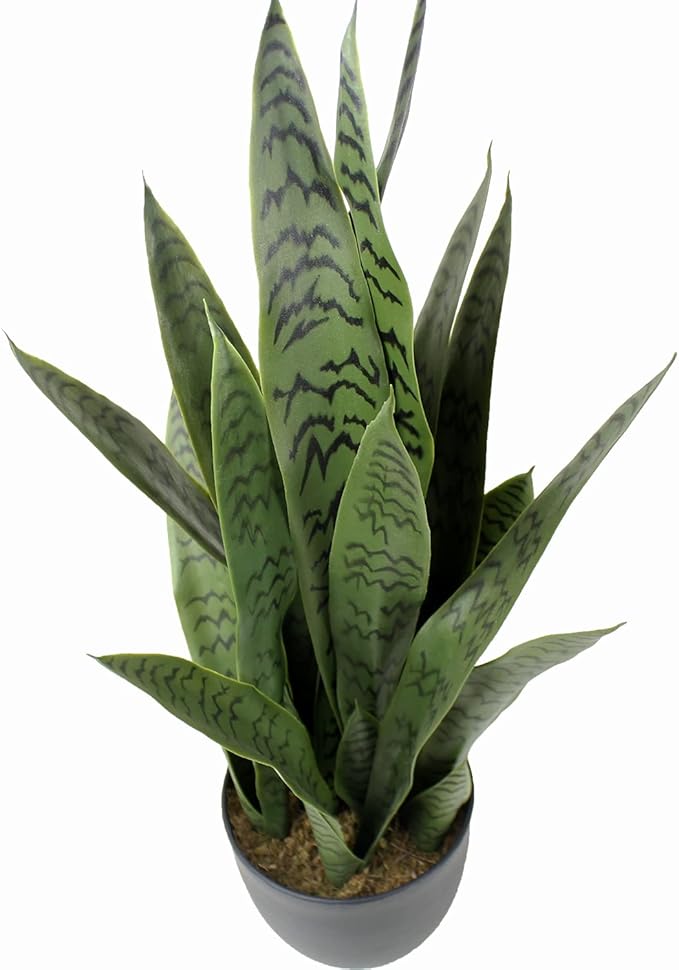 NICENATURE 26" Artificial Sansevieria Plant Faux Snake Plant in Pot for Home Décor Office Decoration