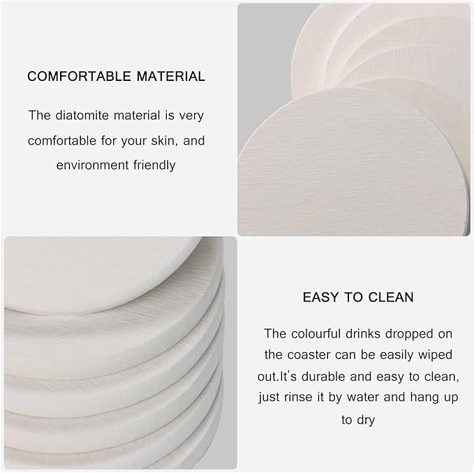 Grey Flowing Abstract Painting Round Coaster for Home Coffee Table Alcohol Ink Colors Marble Texture Farmhouse Drink Coasters 100% Diatomite 4''X 4''X 0.35'' Printed Pattern