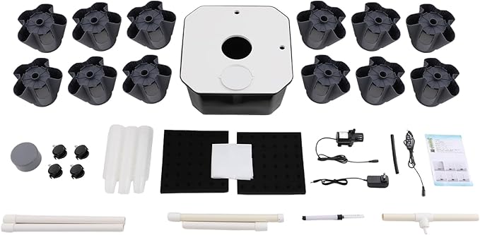 60 Hydroponics Growing System Kit 12 Layers Hydroponic Tower Indoor Outdoor Gardening System with 6.6gal Water Tank & Four Universal Wheels Vertical Garden Planter Kits for Balcony, Corridor, Office