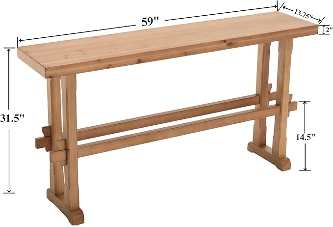 Narrow Entryway Table 59" Farmhouse Wood Console Table for Entryway Rustic Sofa Table for Living Room/Hallway/Reception/Bedroom, Natural Color
