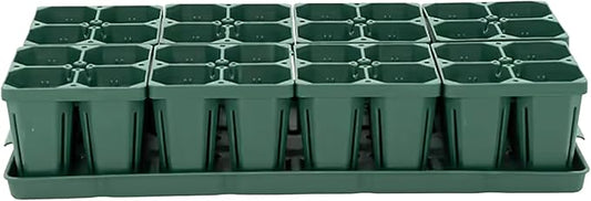 Vego garden Seedling Suite Products, 8 Pack Jumbo Seedling Trays with 10" x 20" Bottom Watering Trays
