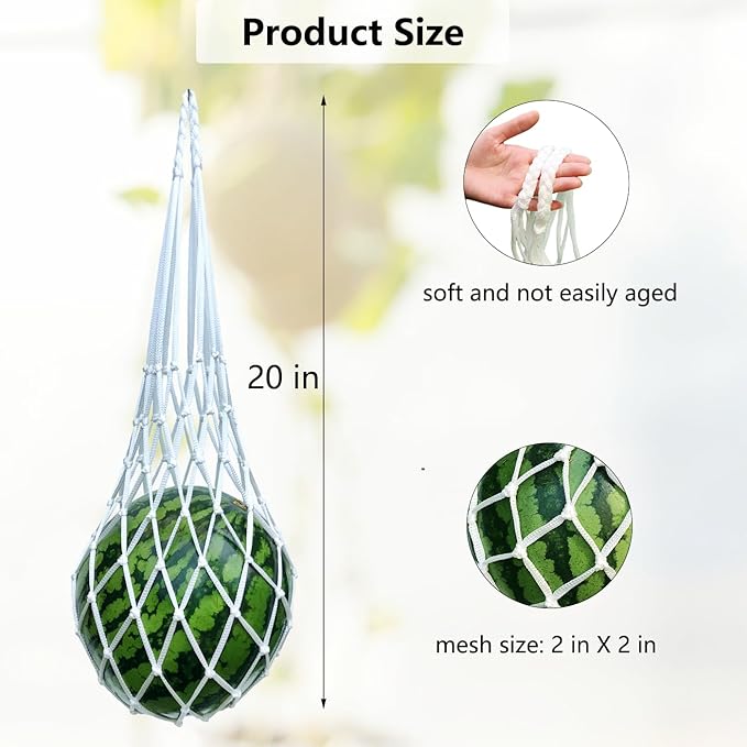Belit 10 Pack Melon Hammock net Bag to Prevent Falling,Perfect for Growing Cantaloupe Pumpkin Watermelon in Vertical Garden White