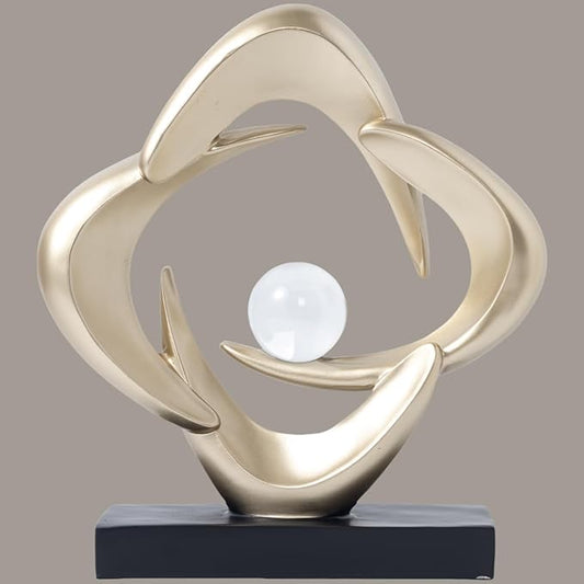 Modern Home Decor Abstract Decorative Sculpture Decorations for Living Room Dining Room Office, Resin Art Statues Coffee Table Bookshelf Decor Accents (Gold)