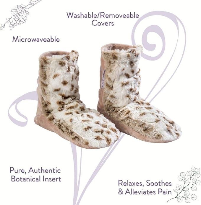Sonoma Lavender Spa Booties, Microwavable Heated Slippers, Luxury Herbal Booties, Herbal Aromatherapy Foot Warmer