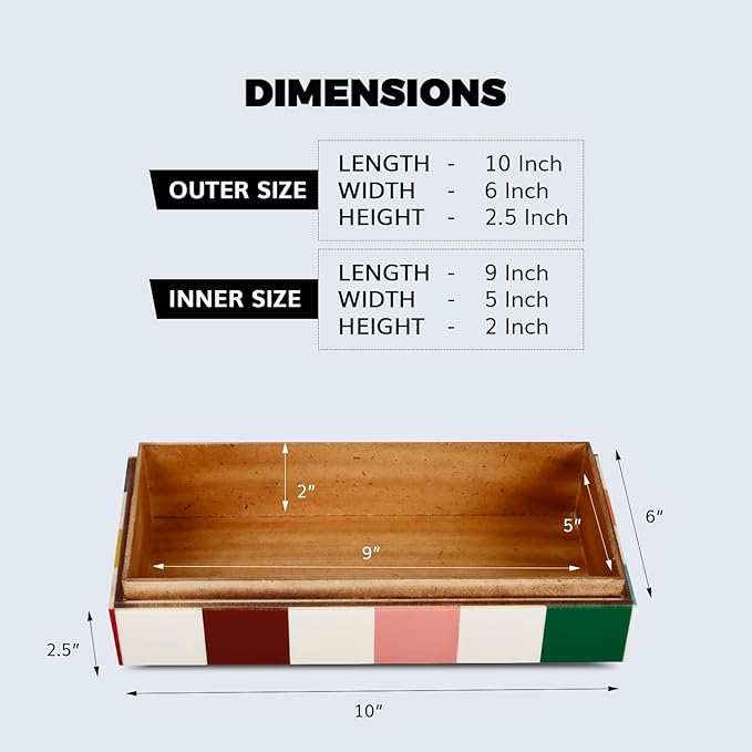 Handicrafts Home Handmade Medley Jester Collection Decorative Jewelry Box Organizer – Keepsakes, Trinkets, and Home Decor – Antique Coffee Table Storage, Memory Box, Farmhouse Style Decor, 10x6x2.5