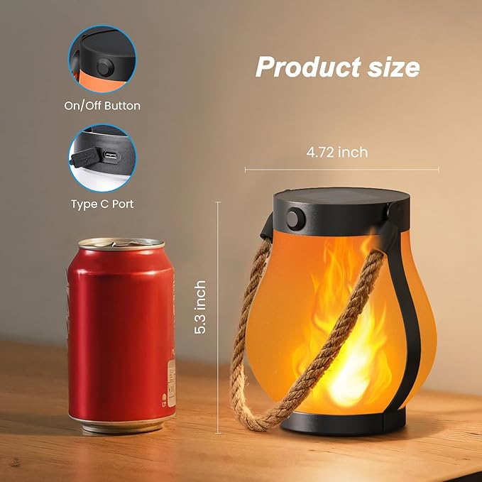 Hompavo Gen2 Solar Lanterns Outdoor, Christmas Gifts for Women, Dual Charging (USB/Solar) & 2 Modes - Waterproof Decorative Hanging/Table Lights for Yard Patio Garden Halloween Christmas Decor, 4