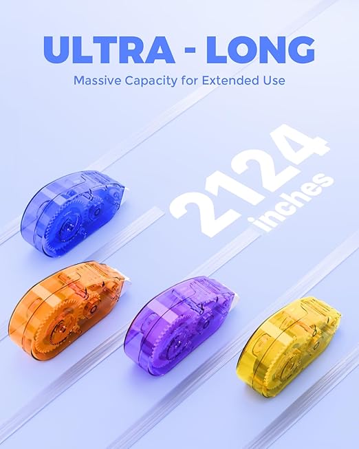 Double-Sided Tape Roller for Scrapbooking 6-Pack (0.31IN x 30FT) Adhesive Tape Glue Runner, Scrapbook Supplies and Craft Supplies for Scrapbooking, Gift Wrapping and Photo Tape