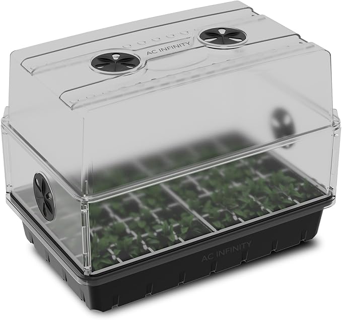 AC Infinity Humidity Dome, Heavy-Duty Germination Kit with 3 mm Thick Dome, Sturdy Drip Tray, 5x8 Cell Seedling Tray, and Vented Height Extension Panels, for Seed Starting, Propagation, Cloning Plants