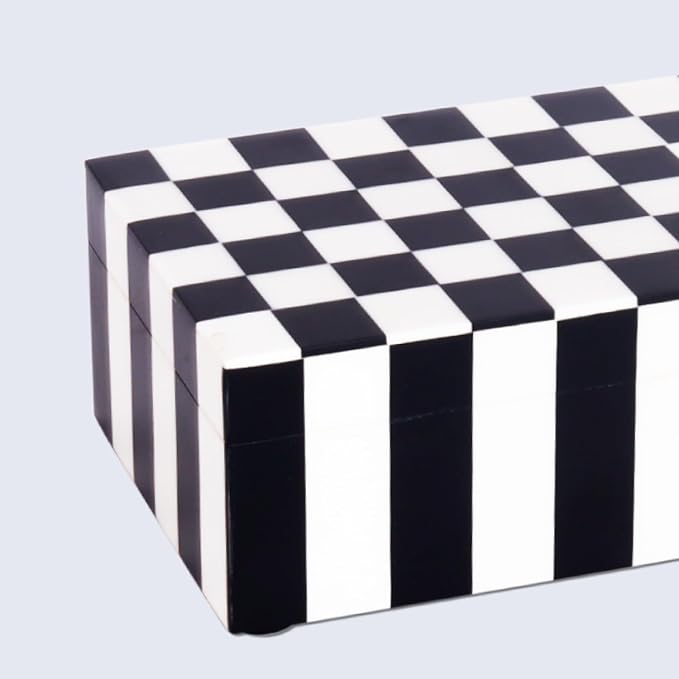 Handicrafts Home Handmade Puzzle Collection Decorative Jewelry Box Organizer – Keepsakes, Trinkets, and Home Decor – Antique Coffee Table Storage, Memory Box, Farmhouse Style Decor Check, 10x4.5x2.5