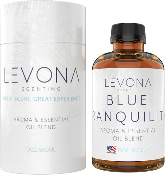 Levona Scent Pure Essential Oils: Blue Tranquility Aromatherapy Oils - Home Luxury Scents for Diffusers For Home, Hotel & Office - Scented Fragrance Oil Blends - Essential oil for Humidifiers - 500 Ml