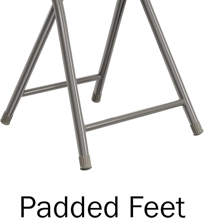 Folding Stool - Backless 18-Inch Stool with 225lb Capacity for Kitchen or Rec Room - Portable Indoor Counter Bar Stools by Lavish Home (White)