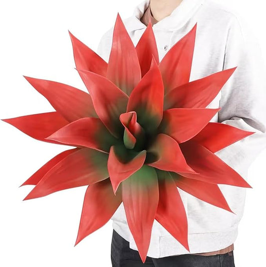 Velener Fall Fake Agave Artificial Plant: Red Fake Agave Plant for Room Decor and Autumn, Unpotted Faux Agave Plant for Outdoor/Indoor Fall Decor, Red, 22 inches, Set of 1