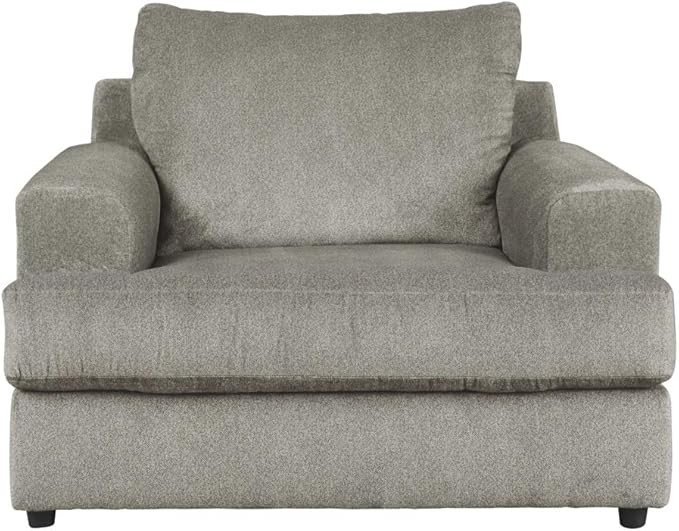 Signature Design by Ashley Soletren Contemporary Chenille Chair and a Half, Gray