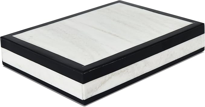 Handicrafts Home Handmade Mono Collection Decorative Jewelry Box Organizer – Keepsakes, Trinkets, and Home Decor – Antique Coffee Table Storage, Memory Box, Farmhouse Style Decor Court, 8x6x1.5