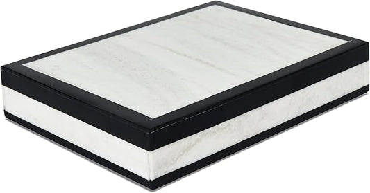 Handicrafts Home Handmade Mono Collection Decorative Jewelry Box Organizer – Keepsakes, Trinkets, and Home Decor – Antique Coffee Table Storage, Memory Box, Farmhouse Style Decor Court, 8x6x1.5