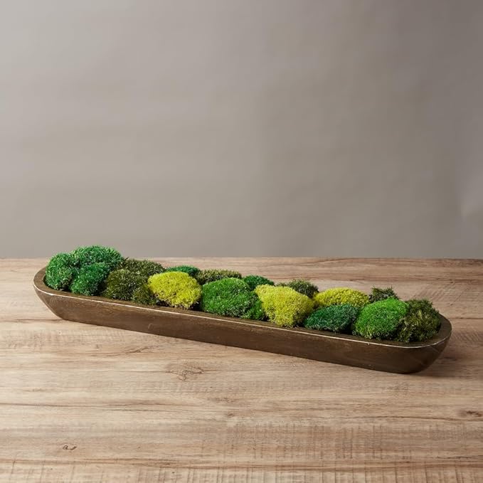 Moss No Bowl 4 Color Mix Pack Preserved Pole Moss Pillow Bun Cushion Natural Decorative DIY Kit Art Wall Florist Easter Decor (1.5 sq.ft, Green-A,B,C-D)