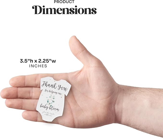 Set of 6 Seed Paper – 6 Green Onesie & 6 Orange Pots with Stickers for Baby Shower, Gender Reveal, Birthday, Mother's Day & Other Milestone Celebrations