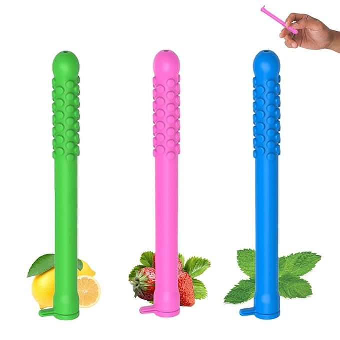 3-Pack Chewable Essential Oil Breath Sticks -Focus attention, Aromatherapy, Fresh Breath, Stop Smoking Chew Stick, Travel Chewable Breather Quit Smoking