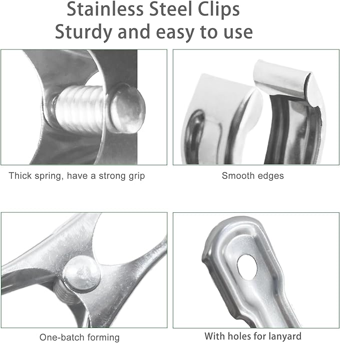 80 Pcs 2inches Gardening Clips for Netting, Metal Clamps Made of Stainless Steel, Have a Strong Grip of Greenhouse Clips Keep the Plant Cover on Garden Hoops