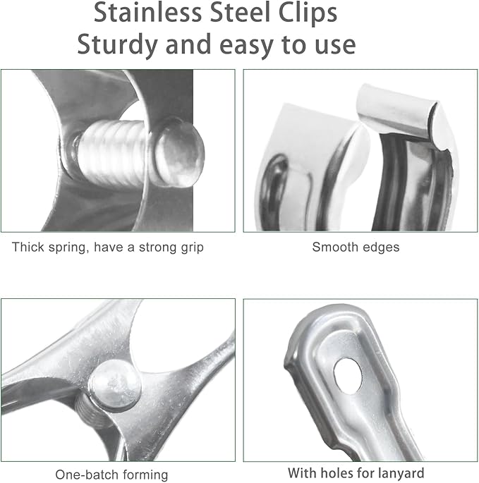 40 PCS Garden Clips, Greenhouse Clamps Made of Stainless Steel, Greenhouse Clips for Netting, Have a Strong Grip to Hold Down the Shade Cloth or Plant Cover on Garden Hoops