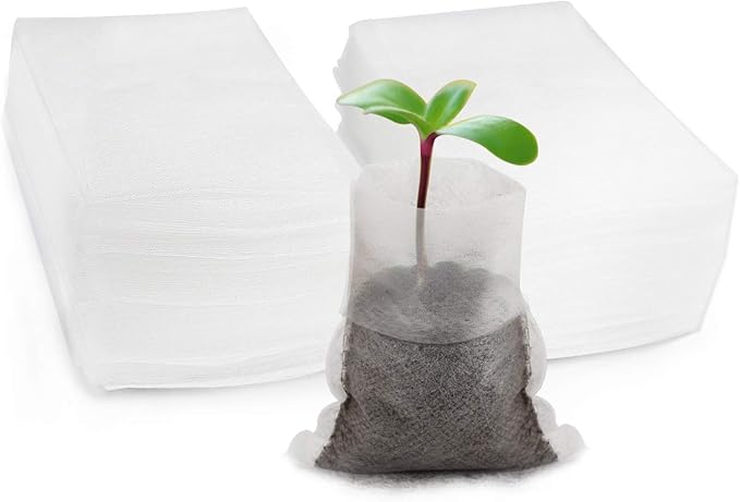 Seed Starter Bags Small, 200PCS 3x4 inch Non-Woven Nursery Plant Grow Bags, Fabric Seedling Bags Pots Pouch for Plants Seeding Clones Home Garden Supply