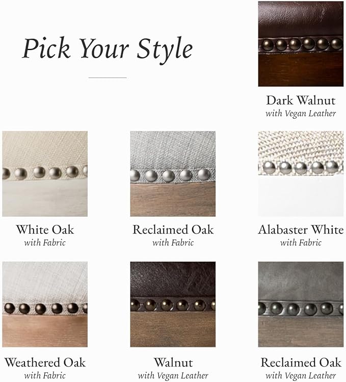 Maven Lane Pullman Counter Stool 26 Inches – Set of 4 – Swivel Stools with Footrest – White Solid Wood Frame & Natural Fabric Upholstery – Perfect for Kitchen Islands & Counters