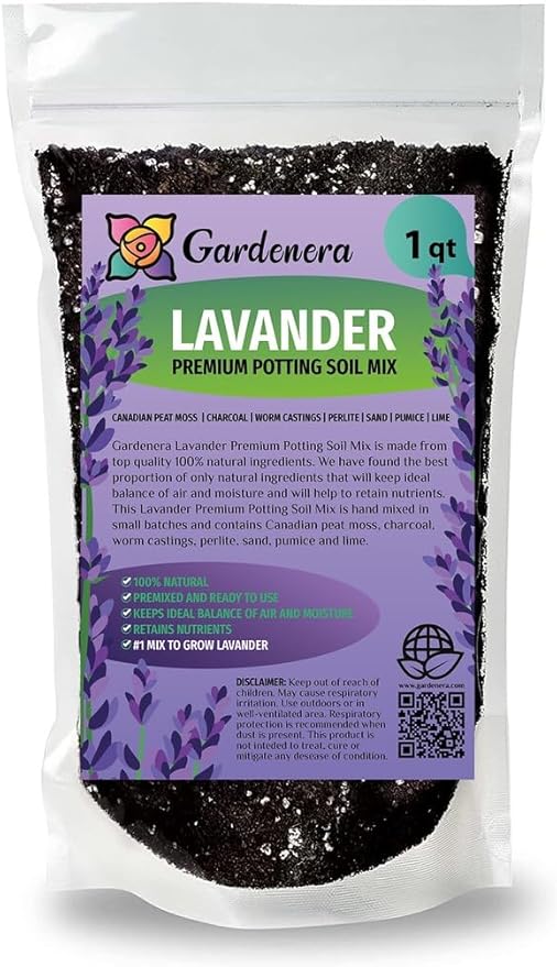 Premium Lavender Potting Mix - Nourish Your Lavender Plants for Beautiful Blooms - 1 Quart