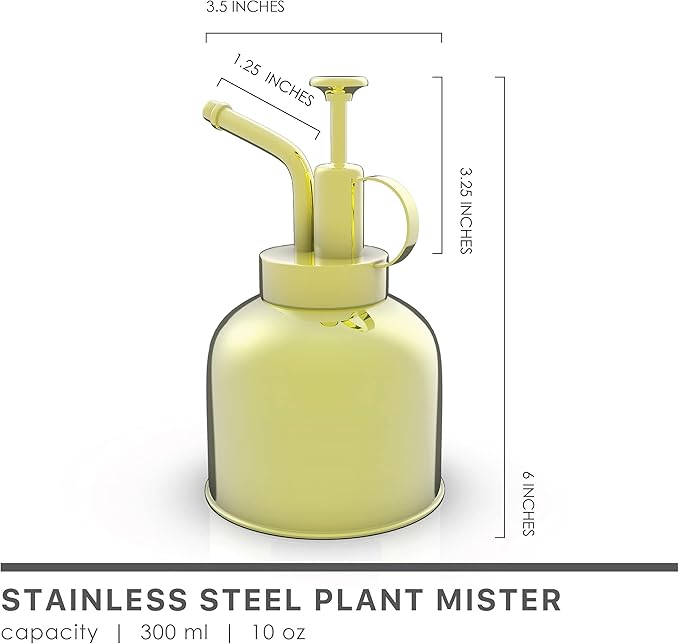 Stainless Steel Plant Mister Spray Bottle Watering Can for Indoor Plants Succulent Bonsai Garden Spray Houseplant Spritzer Modern Garden Tools 10oz/300ml (GOLD)