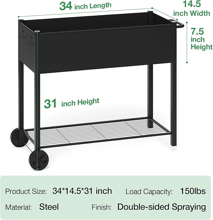 MIXC Metal Raised Garden Bed Outdoors with Legs, Elevated Planter Boxes Raised for Gardening, Large Planter Box for Vegetable Flower Herb