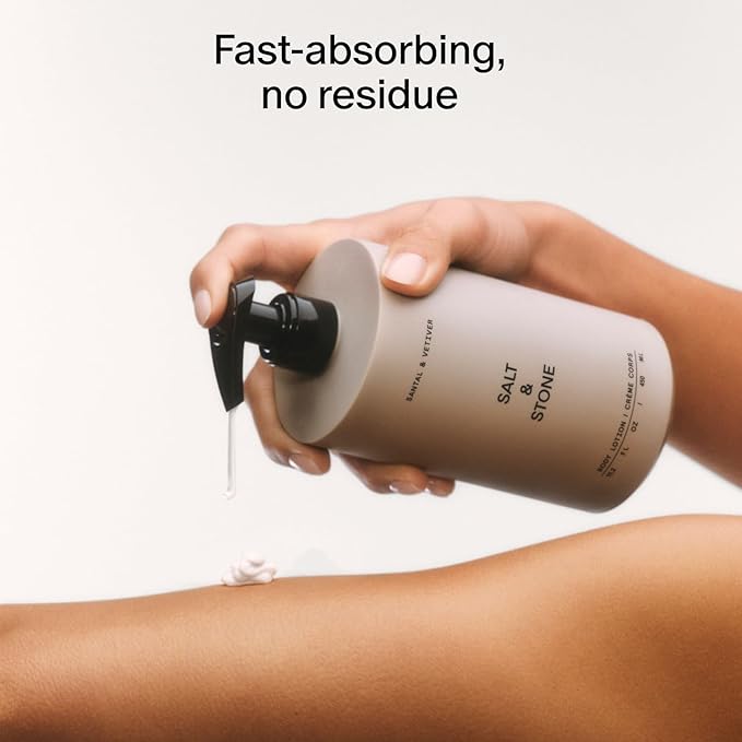 Salt & Stone Body Lotion for Women & Men| Scented Daily Body Lotion | Hydrates, Nourishes & Softens Skin | Restores Dry Skin | Fast-Absorbing | Cruelty-Free & Vegan (450 ml) (Bergamot & Hinoki)