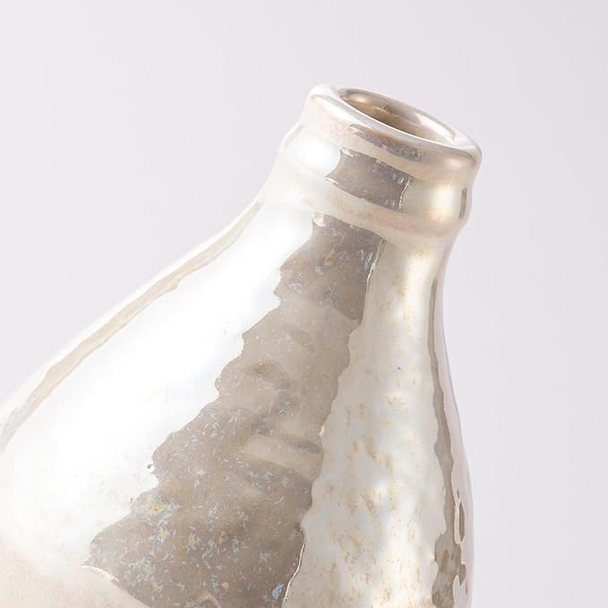 Ceramic Vase Set of 3, Decorative Vases Home Decor Modern Neutral Flower Pampass Boho Vase for Living Room, Table, Mantel, Entryway, Bookshelf, Kitchen, Bedroom, Bathroom - White