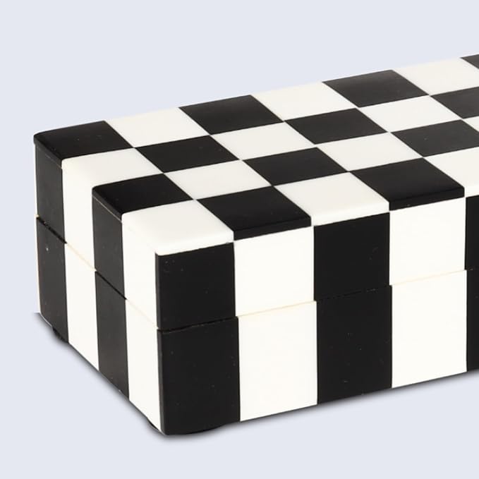 Handicrafts Home Handmade Puzzle Collection Decorative Jewelry Box Organizer – Keepsakes, Trinkets, and Home Decor – Antique Coffee Table Storage, Memory Box, Farmhouse Style Decor Check, 10x2.5x1.5