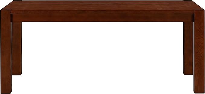 NTC Block 71 Inch Modern Farmhouse Dining Table, Rectangular Dinner Table for Dining Room, Living Room Furniture, Effortless Assembly, Dark Walnut