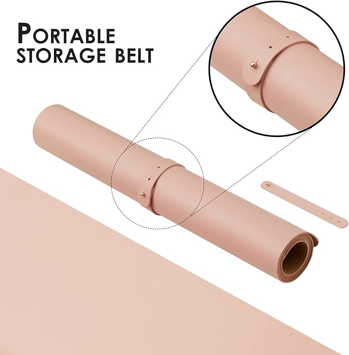 Cork Desk Mat - Small Dual-Sided Desk Pad for Office and Home - Desk Organization and Accessories - Ideal for Large Mouse Pad and Small Desk Mats on Top of Desks(Pink,23.6"x 13.8")