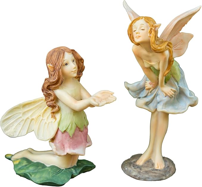 TZSSP 2 Pcs Garden Miniatures Fairies Mini Figurine Fairy Accessories Decor for DIY Kit Ornaments Micro Landscape Micro Landscape Terrarium Ornaments