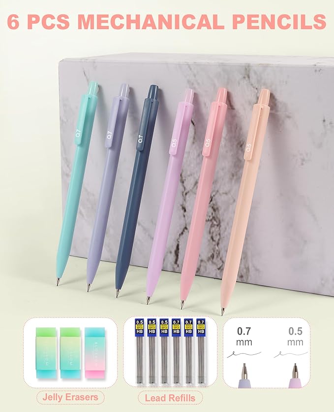 56 PCS Aesthetic School Supplies with Large Pencil Case, 5 Inspirational Ballpoint Pens, 12 Pastel Highlighters, 5 Black Ink Gel Pens, 6 Mechanical Pencils 0.5-0.7mm Student Essentials (Green)