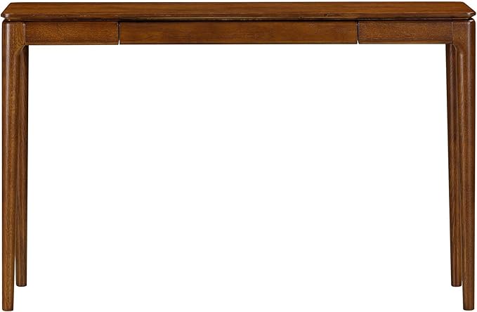 NTC Mingle Modern Wooden Rectangle Console Table with Hidden Drawer – Waterproof & Heat Resistant, Dark Walnut