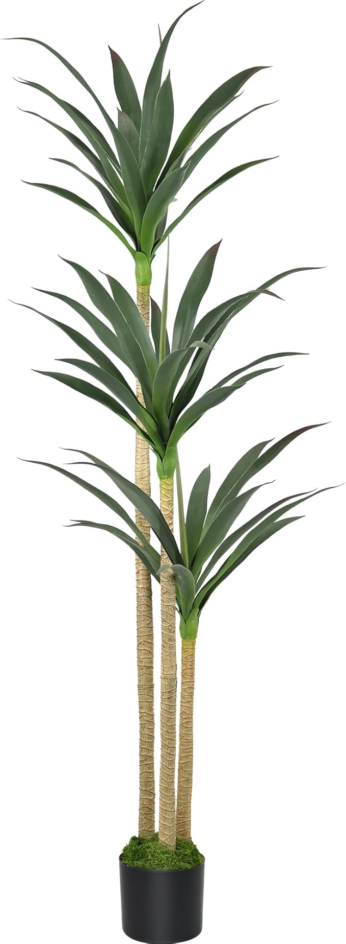 5ft Faux Agave Plant Artificial Tree with 45 Leaves and 3 Large Realistic Trunks,Fake Floor Potted Artificial Tall Plants for Home Office Garden Decor Indoor (5Feet,1Pack)