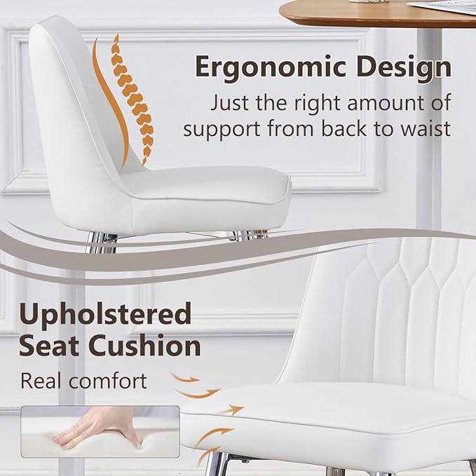 Counter Height Bar Stools Set of 2,White Bar Stools with Back,27" Upholstered Counter Height Bar Stool with Sturdy Silver Chrome Footrest,Modern Kitchen Island Chairs for Home Pub Bar