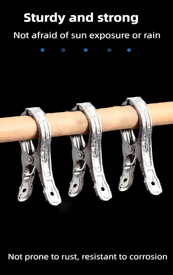 40-Pack Stainless Steel Garden Clamps – Strong Grip Clips for Netting, Shade Fabric, and Plant Covers on Hoops or Frames