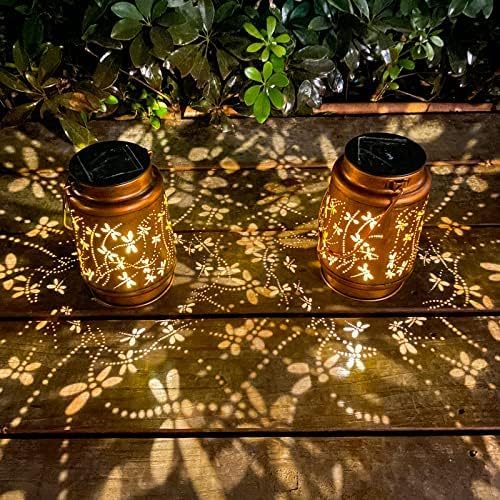 Christmas Gifts for Women, 2 Pack Dragonfly Birthday Gifts for Women Mom Grandma Solar Lanterns Outdoor Waterproof Garden Decor Hanging LED Decorative Light for Patio Yard Lawn Gardening Gifts