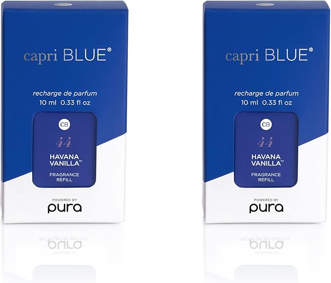 Capri Blue Pura Smart Home Plug-in Diffuser Refills – Includes 2 Capri Blue Pura Refills for Plug In Diffusers for Home - Long Lasting Luxury Scents - Havana Vanilla (Pack of 2)