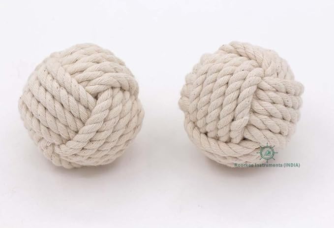 Set of 6 Decorative Nautical Cotton Rope Balls – 2 Inch Each – Handmade Rustic Knot Spheres – for Coastal Home Decor, Bowl Fillers, Tray Styling, Wedding Centerpieces, or Housewarming Gift Idea