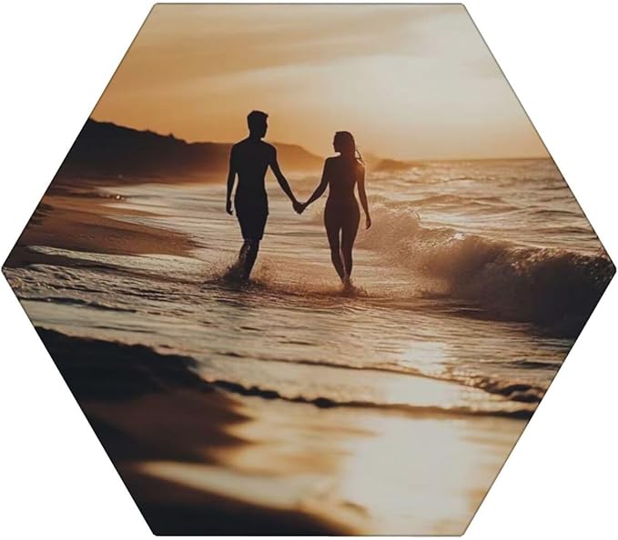 Sublimation Blanks Drink Coasters - Glazed Round Ceramic Absorbent Coasters with Cork Backing Pads,Thermal Transfer Printing Image, DIY Crafts, Painting, Gifts Wedding, and Home Decor (Hexagon 8)