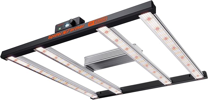 Spider Farmer G3000 Cost-Effective LED Grow Lights 300W, 3x3ft Coverage Full Spectrum Dimmable Bar Style Growing Lamp for Indoor Plants, 2025 2025 Upgraded App Remote Control