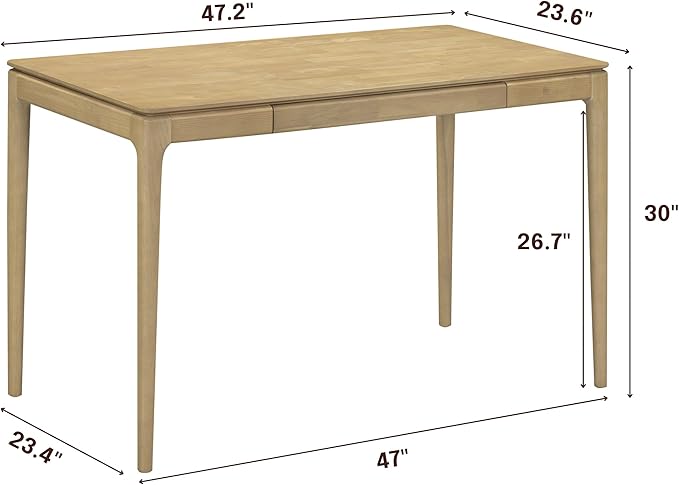 NTC Mingle Desk 47 Inch Modern Design, Rectangular Dinner Table for Dining Room, Living Room Furniture, Effortless Assembly - Sand